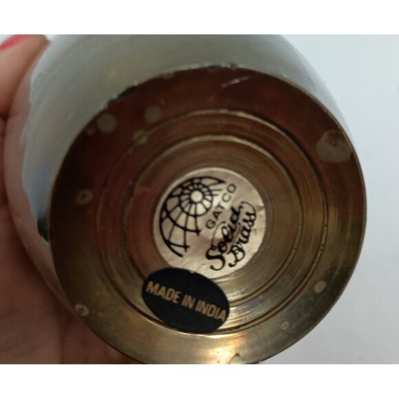 Vintage Gatco Solid Brass Twisted Rope Tassel Accent Gold Tone Bud Vase MCM - Picture 8 of 9